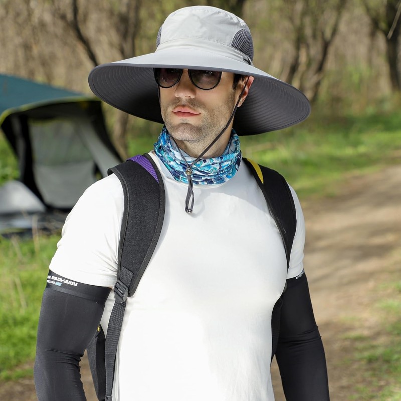 Oversize Sun Hat for Large Heads Oversize XL/XXL sun hat with wide brim for large heads, UPF50+ protection, unisex design