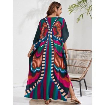 Bohemian Kaftan Dress - Plus Size Beach Cover Up & Loungewear