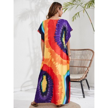 Plus Size Boho Kaftan Dress - Floral Swimsuit Cover Up & Loungewear