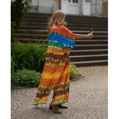 Plus size boho kaftan maxi dress in floral print with batwing sleeves for beach swimsuit cover up