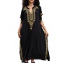 Bohemian Floral Plus Size Maxi Kaftan - Batwing Sleeve Swim Cover Up