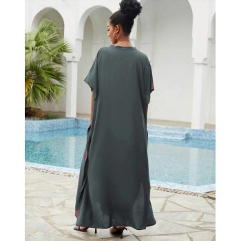 Bohemian Floral Kaftan Cover-Up – Plus Size Beach Dress
