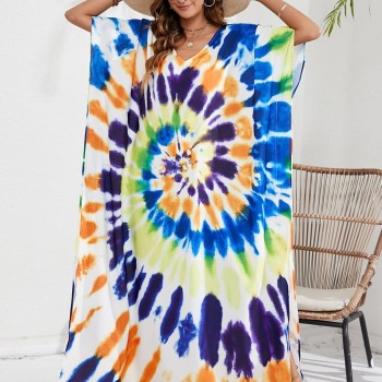 Plus Size Bohemian Kaftan Dress - Geometric Swim Coverup for Women Plus Size Bohemian Kaftan Dress - Geometric Swim Coverup for Women
