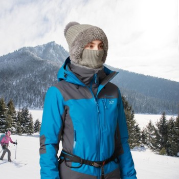 Women's Fleece Lined Knitted Balaclava - One Piece Winter Hood & Neck Warmer Women's Fleece Lined Knitted Balaclava - One Piece Winter Hood & Neck Warmer