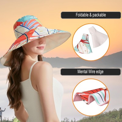 Reversible Wide Brim Sun Hat for Women - UPF 50+ Adjustable Women reversible wide brim sun hat UPF 50+ adjustable one size