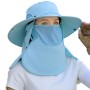 Adjustable Sun Hat with Neck Flap & Face Mask - Breathable Lightweight UV Protection