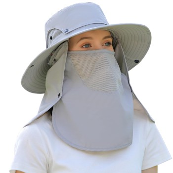 Adjustable Lightweight Sun Hat with Face Shield & Neck Flap - Unisex