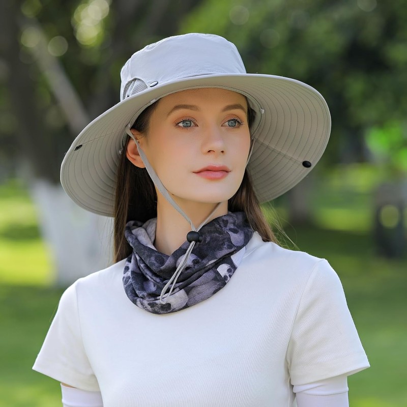 Lightweight Sun Hat with Face Shield - Unisex Outdoor Hat Adjustable lightweight sun hat with face shield and neck flap for unisex outdoor sun protection
