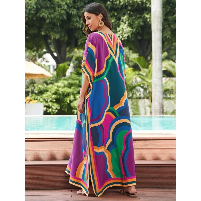 Plus size boho kaftan dress beach cover up loungewear