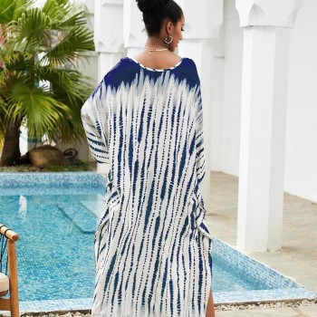 Plus Size Boho Floral Caftan Dress - Loose Fit Beach Swim Coverup for Women Plus Size Boho Floral Caftan Dress - Loose Fit Beach Swim Coverup for Women
