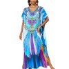 Women Plus Size Bohemian Kaftan Dress - One Size Beach Coverup