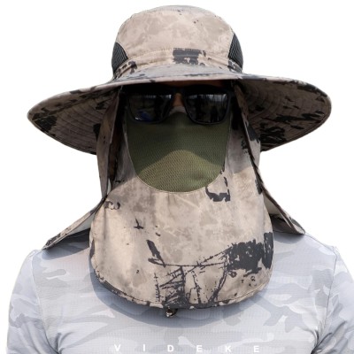 Adjustable unisex sun hat with neck flap and 360 degree UV protection