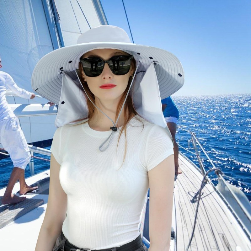 360° UV Sun Hat with Neck Flap - Adjustable Lightweight Unisex for Hiking Fishing Adjustable lightweight unisex 360° UV sun hat with neck flap for hiking and fishing