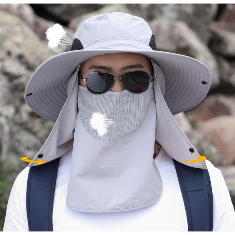 360° UV Sun Hat with Neck Flap - Adjustable Lightweight Unisex for Hiking Fishing Adjustable lightweight unisex 360° UV sun hat with neck flap for hiking and fishing