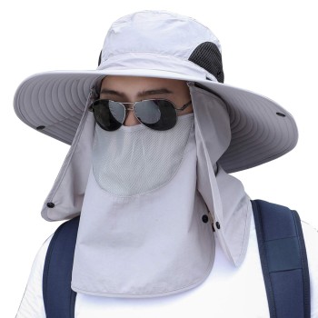 360° UV Sun Hat with Neck Flap - Adjustable Lightweight Unisex for Hiking Fishing