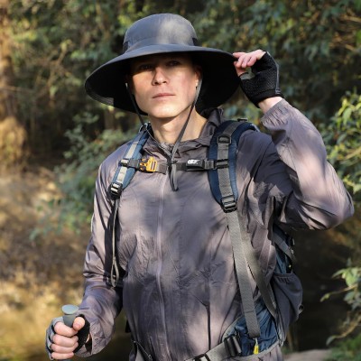 UPF50+ Wide Brim Sun Hat for Outdoor Activities UPF50+ wide brim sun hat for men and women, ideal for fishing, safari, hiking