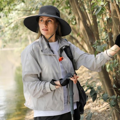 UPF50+ Wide Brim Sun Hat for Outdoor Activities UPF50+ wide brim sun hat for men and women, ideal for fishing, safari, hiking