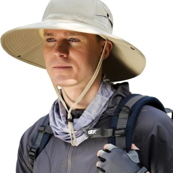 UPF50+ Wide Brim Sun Hat for Men Women Ventilated Packable Adjustable Outdoor Bucket Hat for Fishing Hiking Safari UPF50+ Wide Brim Sun Hat for Men Women Ventilated Packable Adjustable Outdoor Bucket Hat for Fishing Hiking Safari
