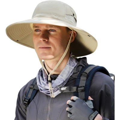 UPF50+ wide brim sun hat for men women outdoor activities