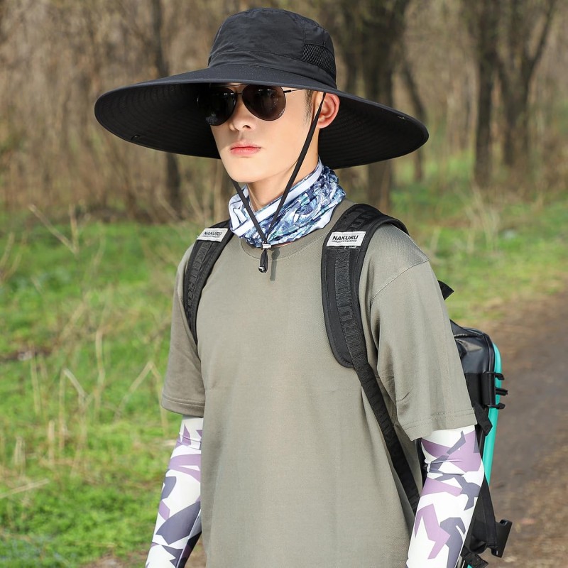 Large Head Oversized Unisex UPF50+ Wide Brim Bucket Fishing Hat
