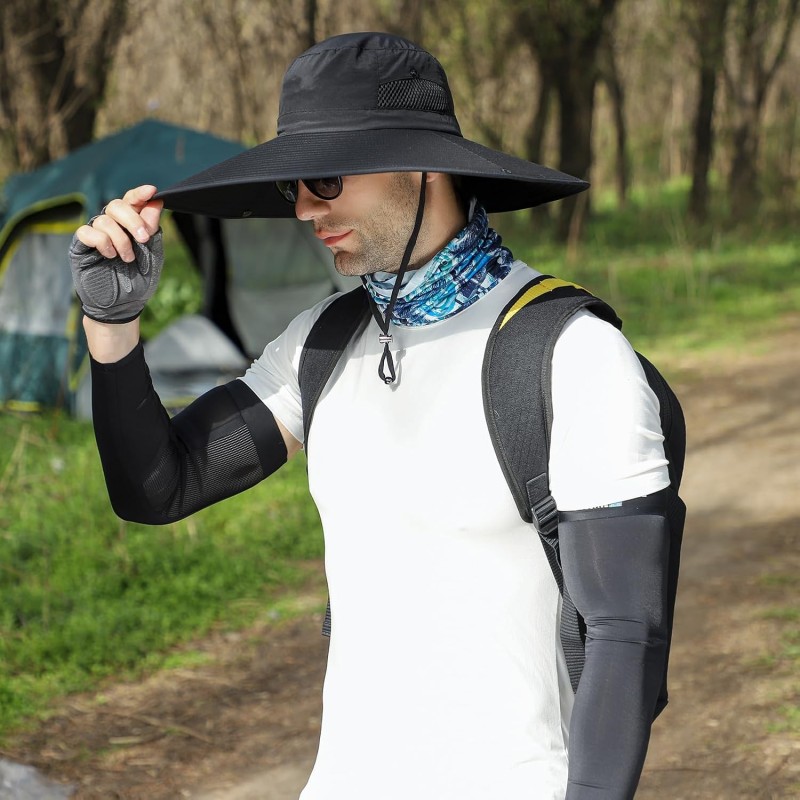 Large Head Oversized Unisex UPF50+ Wide Brim Bucket Fishing Hat