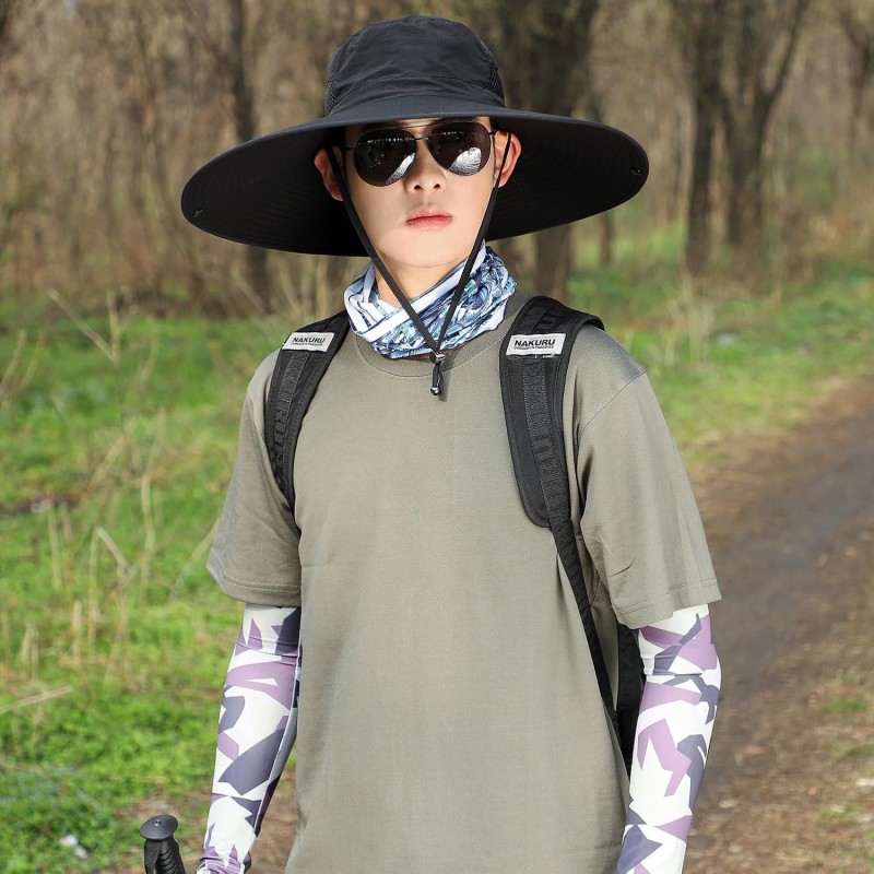 Large Head Oversized Unisex UPF50+ Wide Brim Bucket Fishing Hat