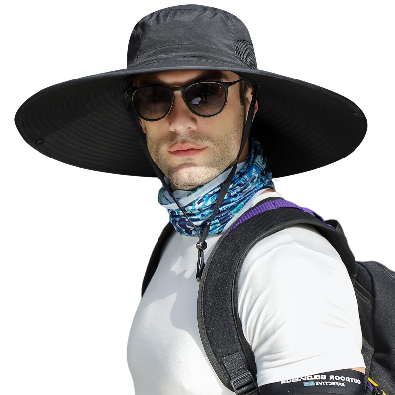 Large Head Oversized Unisex UPF50+ Wide Brim Bucket Fishing Hat