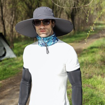 Oversized Unisex Sun Hat for Large Head, UPF50+ Wide Brim Breathable Outdoor Fishing Bucket Hat