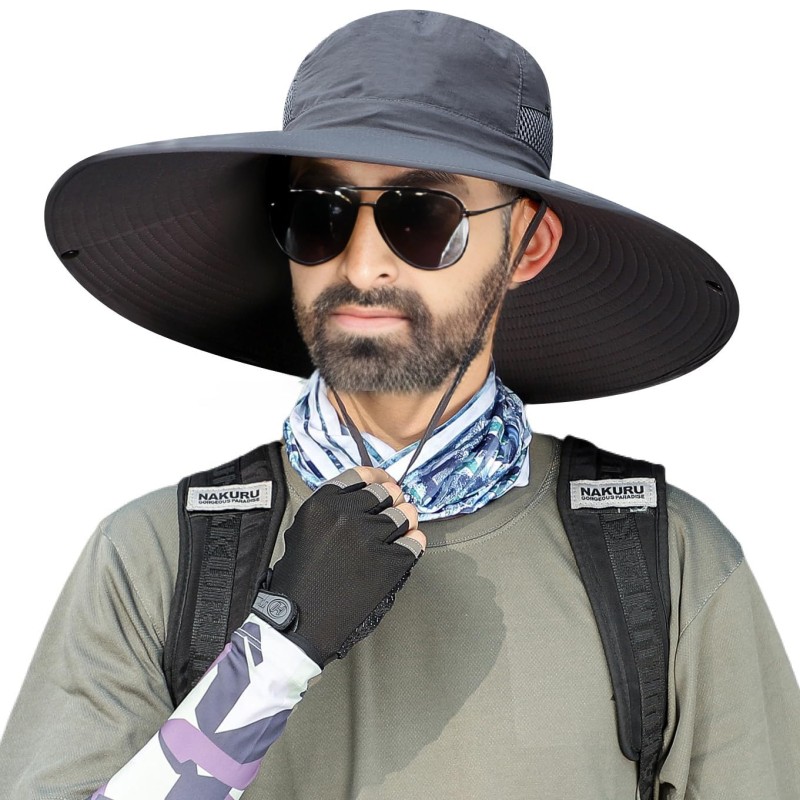 Oversized unisex sun hat with wide brim, UPF50+ protection for large heads