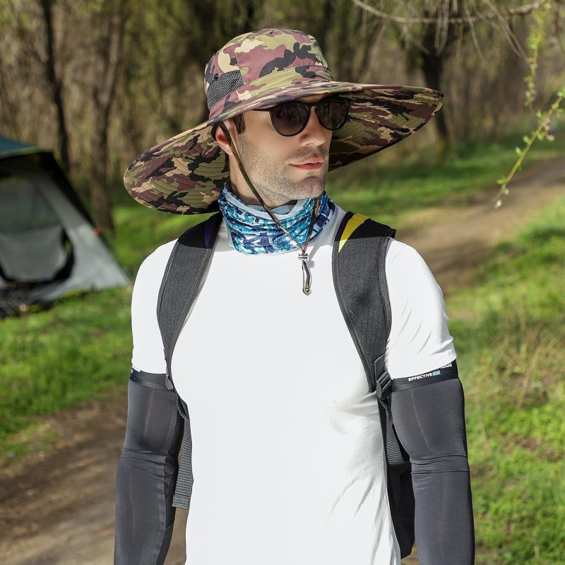 Oversize Unisex UPF50+ Sun Hat for Large Head, Wide Brim