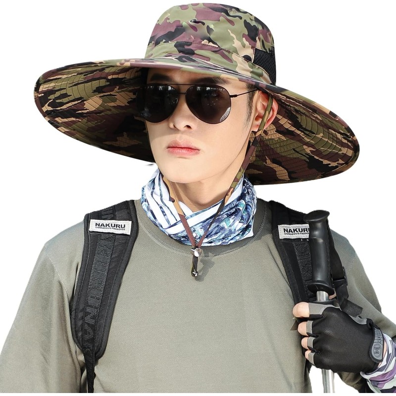 Oversize Unisex UPF50+ Sun Hat for Large Head, Wide Brim