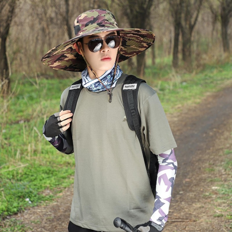 Oversize Unisex UPF50+ Sun Hat for Large Head, Wide Brim