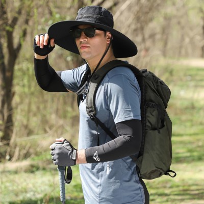UPF50+ Adjustable Wide Brim Sun Hat for Men Women UPF50+ adjustable wide brim sun hat for men women, ventilated packable bucket hat for safari, hiking and fishing