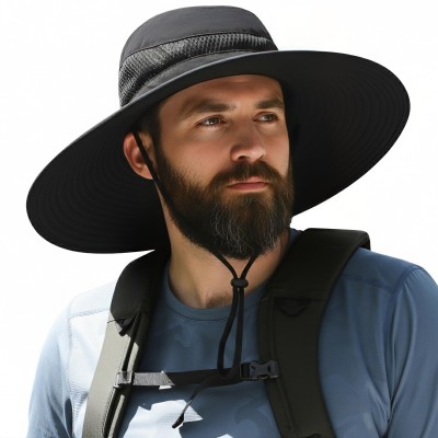 UPF50+ Adjustable Wide Brim Sun Hat for Men Women UPF50+ adjustable wide brim sun hat for men women, ventilated packable bucket hat for safari, hiking and fishing