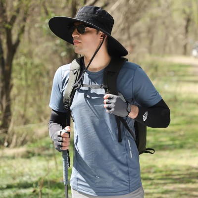UPF50+ Adjustable Wide Brim Sun Hat for Men Women UPF50+ adjustable wide brim sun hat for men women, ventilated packable bucket hat for safari, hiking and fishing