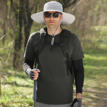 Unisex Wide Brim Sun Hat UPF50+ UV Protection Ventilated Packable Fishing Safari Hiking Hat with Adjustable Drawstring