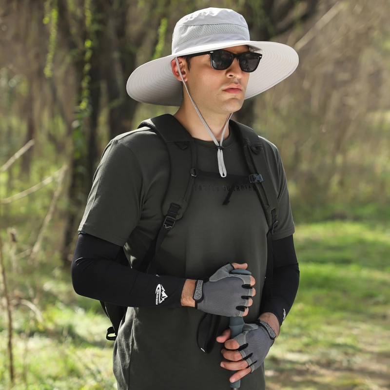 Unisex wide brim sun hat with UPF50+ UV protection