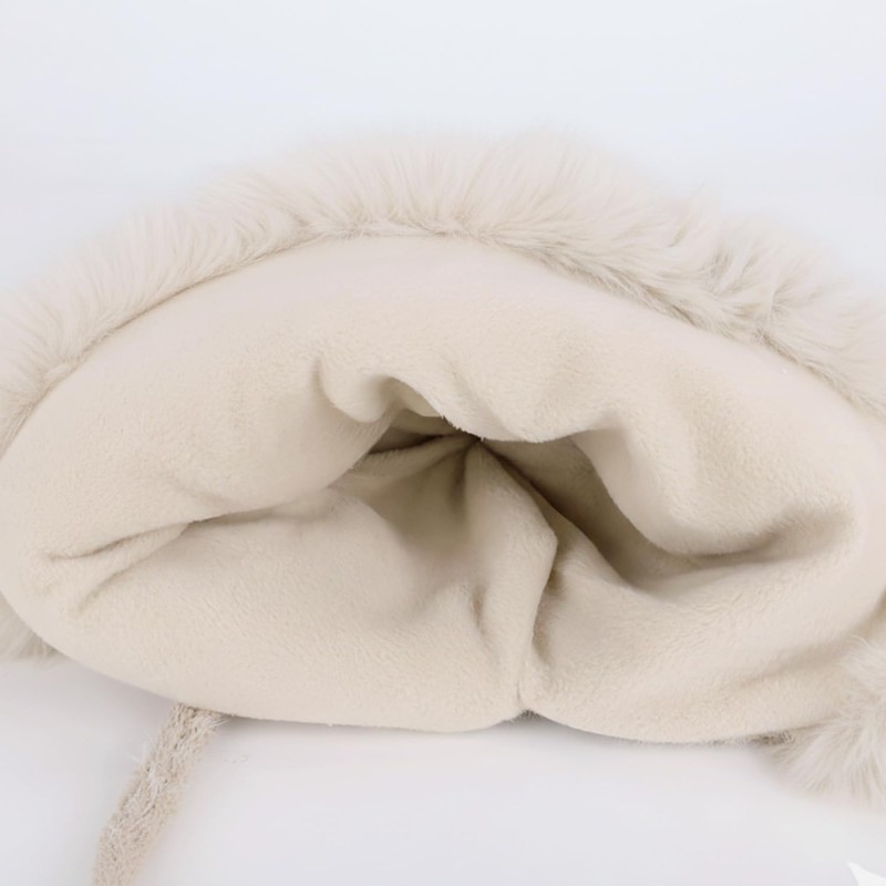Women's Beige Knit Peruvian Winter Beanie with 3 Pompoms