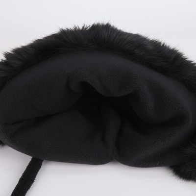 Black Peruvian Sherpa Lined Ponytail Beanie with Ear Flaps