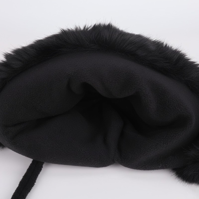 Black Peruvian Sherpa Lined Ponytail Beanie with Ear Flaps