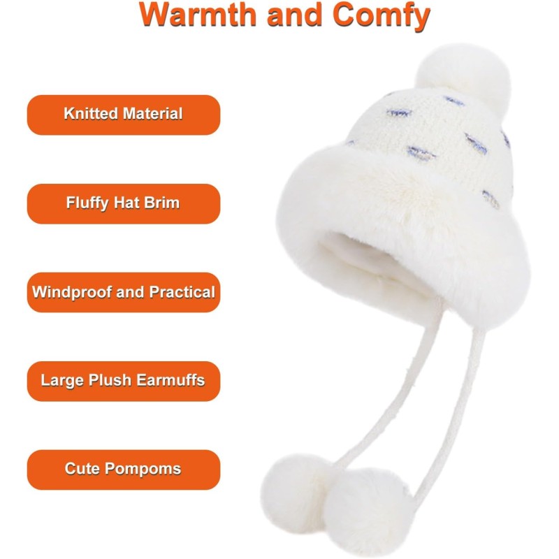 Women’s Cream White Peruvian Winter Beanie: Fleece Lined Ski Hat Women’s Cream White Peruvian Winter Beanie with Fleece Lining, Ponytail Cut, and 3 Pompoms
