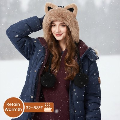 Women’s Winter Ponytail Beanie Ski Hat Women’s winter ponytail beanie knit ear flap fleece lined peruvian ski hat black with khaki ears
