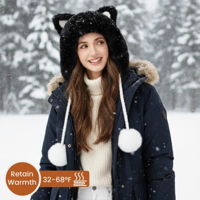 Women’s Cream White Peruvian Winter Ponytail Beanie – Fleece Lined Ear Flap Ski Hat Women's cream white Peruvian winter ponytail beanie with fleece lined ear flaps, ski hat