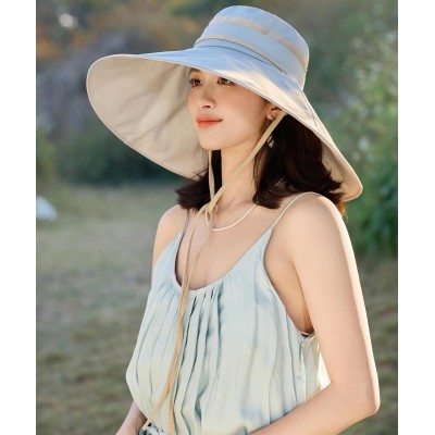 Women’s Lightblue 2-in-1 Wide Brim Sun Hat with UV Protection