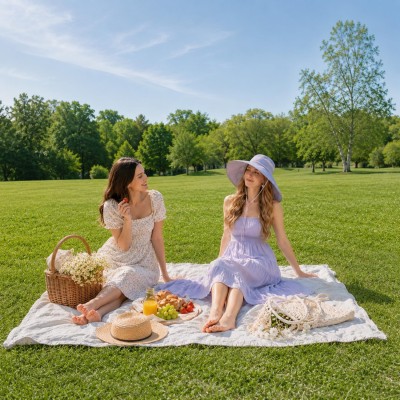 Women's light purple wide brim sun hat with detachable crown for UV protection
