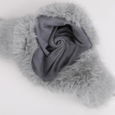 Gray Knit Ushanka Trapper Hat - Faux Fur Lined Winter Hunting Hat Gray knit ushanka trapper hat with faux fur lining for warm winter wear