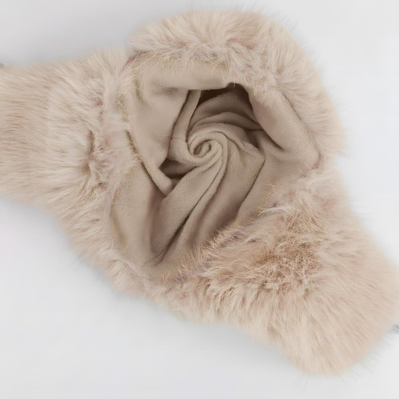 Unisex Faux Fur Lined Trapper Ushanka Hat Khaki Winter Unisex Khaki Faux Fur Lined Trapper Ushanka Winter Hat