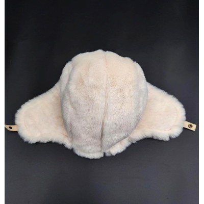 Beige Faux Fur Lined Ushanka Trapper Hat for Men and Women