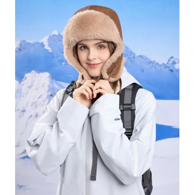 Coffee Winter Ushanka Trapper Hat with Faux Fur Lining