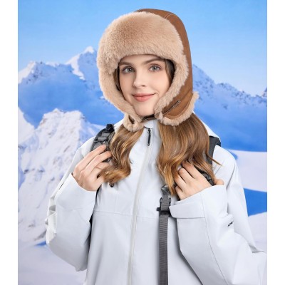 Coffee Winter Ushanka Trapper Hat with Faux Fur Lining